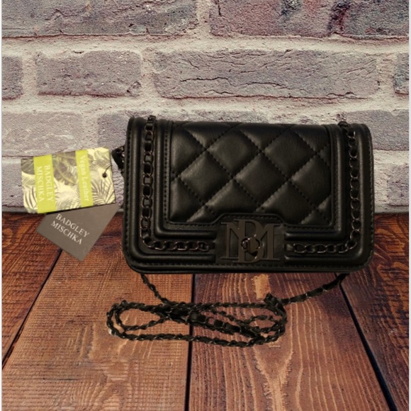 Badgley Mischka Bags New Black Badgley Mischka Quilted Vegan